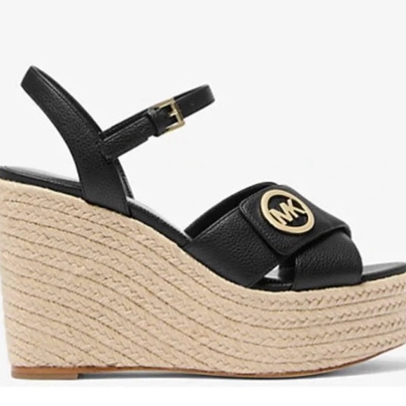 NEW Michael Kors Hannah Wedge Sandal -Black US 7 - Picture 2 of 9